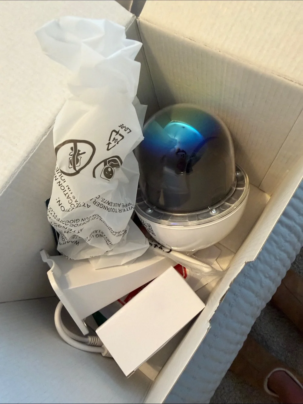 New out of the box A.L.C. Outdoor Pan & Tilt Wi‑Fi Camera - White